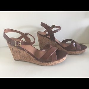 Brown strap wedges (size 9.5)